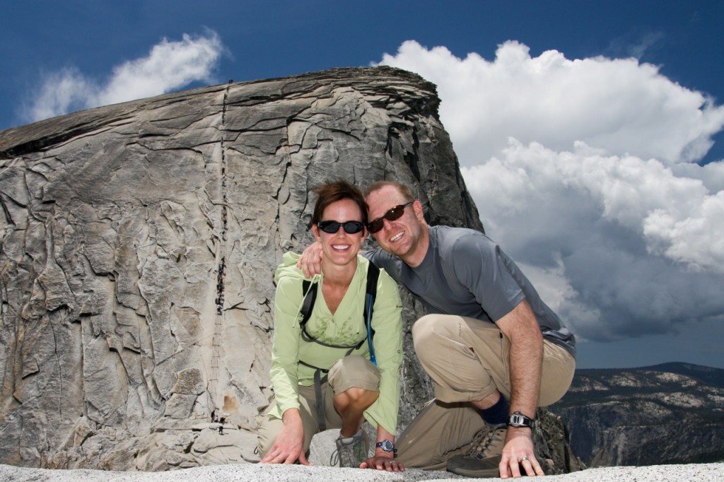 Lil and Me in Front of Half Dome Just Before we headed up Half Dome